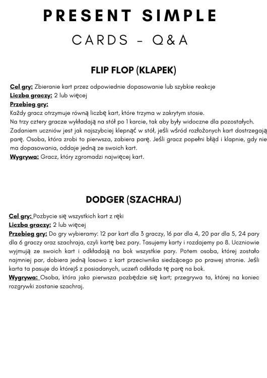 present simple – sample 2