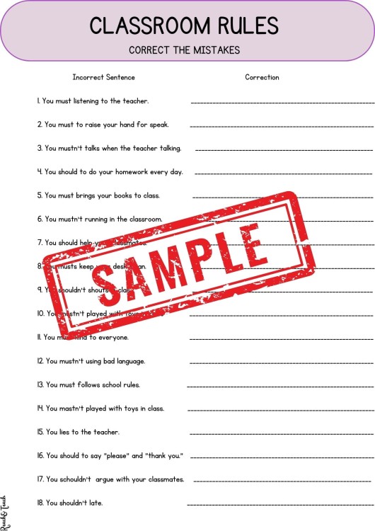 school rules sample 2